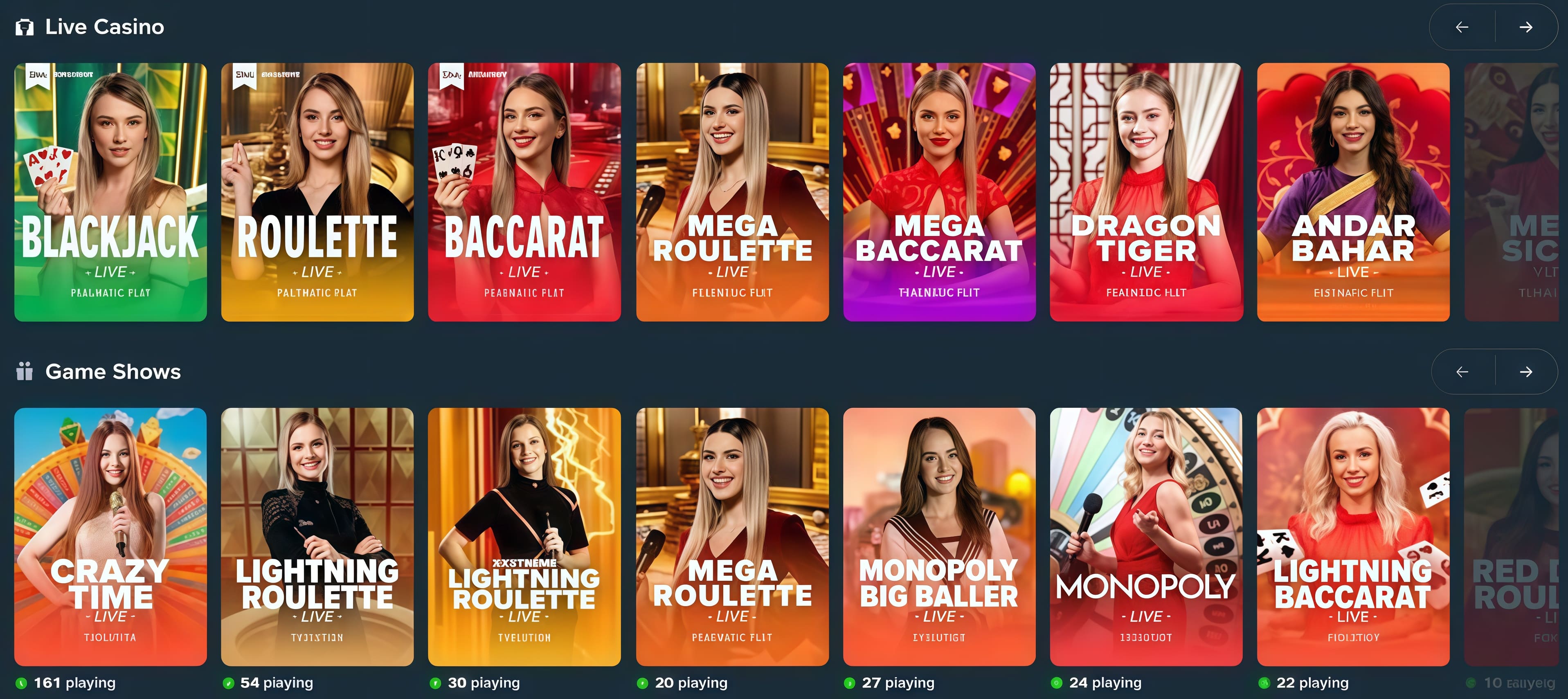 Live Dealer Section at Stake Casino